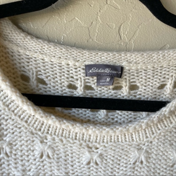 Eddie Bauer Cream Chunky Knit Long Sleeve Sweater - Picture 4 of 8